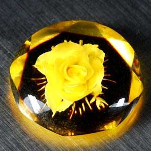 33 Ct.Flower Carving In Cabochon Natural Amber Poland  