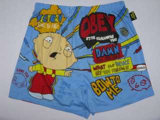 FAMILY GUY STEWIE Obey & Bow Doom Boxer Shorts Size L  