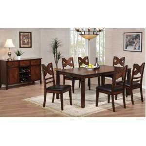   Leaf and 6 X back Side Chairs in Rustic Oak Finish #AD 91540,91541