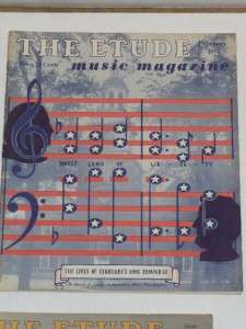 The Etude Magazine 1940 1941 1946 Lot of 8  