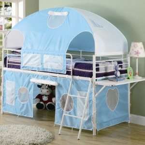  Muldoon Twin Loft Bed with Tent in Blue