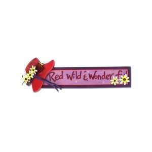 Bulk Pack of 48   Red Hat wooden Red, Wild & Wonderful sign (Each 