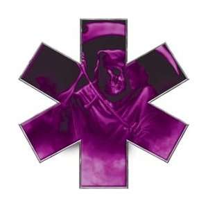  Grim Reaper Star of Life EMT EMS Purple 12 Reflective 