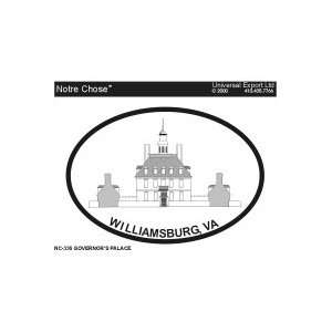    WILLIAMSBURG GOVERNORS PALACE Oval Bumper Sticker Automotive