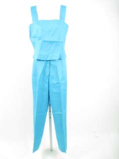 PIA RUCCI Blue Gold Grommet 3 Piece Suit Outfit Size 10  
