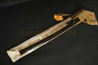 High Quality Japanese Samurai Sword Katana Clay Tempered Blade Iron 