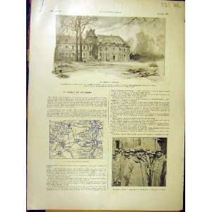   1918 Combat Grivesnes Map Chateau Camilli Battle Print