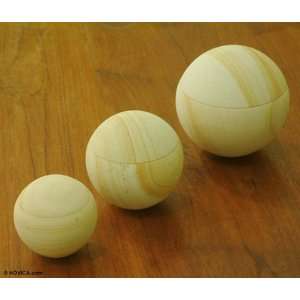  Sandstone boxes, Globe (set of 3)