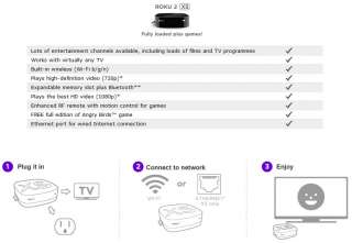 Roku 2 XS Streaming Player Streaming Made Simple  400 channels,Netflix 