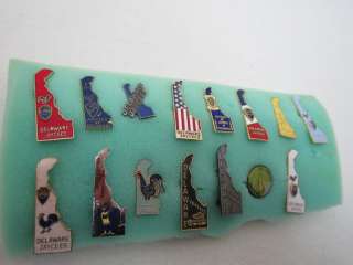 ML Jaycees Pins Delaware State outline 15 rare Pins  