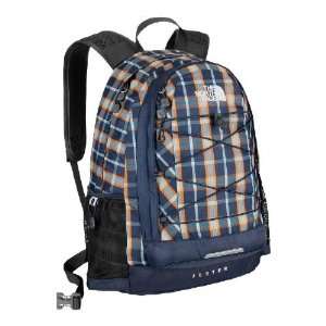  North Face Jester Backpack Deep Water Blue Plaid Sports 