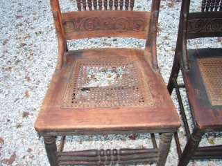   ANTIQUE BEAUTIFUL DESIGNED ORNATE CAIN/WICKER WOODEN CHAIRS  