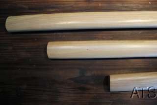 Hand Forged Japanese Bamboo Wood Shirasaya Sword Set Katana Wakizashi 