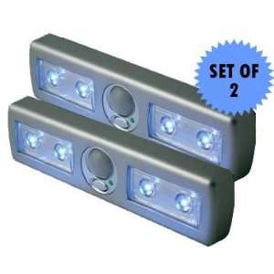  Wireless Motion Sensor Undercabinet LED Light Silver (Set 