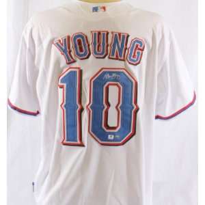  Michael Young Signed Authentic Cool Base Jersey   GAI 