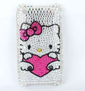   kitty rhinestone bling case pouch shell cover For iphone 3G 3GS  
