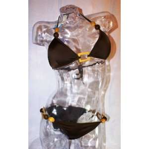  BEAUTIFUL Brazilian Style Bikini ITALIAN Design Brown 