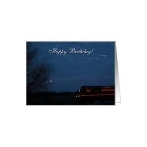  Train through the night, To Dad, Happy Birthday Card 