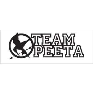  Hunger Games Team Peeta Mocking Jay Sticker Decal. Black 