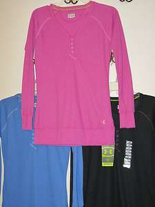NWT $40 UNDER ARMOUR WOMENS ASG WAFFLE KNIT LONG SLEEVE TOP SHIRT 