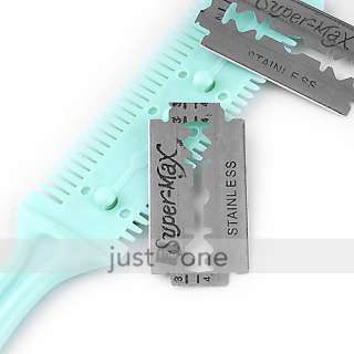 Hairdressing Cutting Thinning Comb w Double Razor Blade  