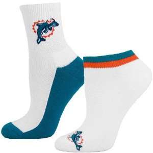    Miami Dolphins Ladies White Aqua Two Pack Socks