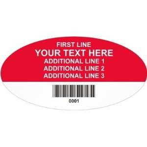   Label With Barcode, 1.5 x 3 Tamperproof Checkers