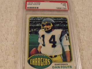 1976 Topps #128 DAN FOUTS San Diego Chargers   PSA 7 NM  