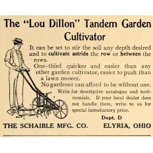  1910 Ad Tandem Gardening Cultivator Row Schaible Tools 