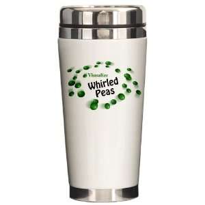 Visualize Whirled Peas Humor Ceramic Travel Mug by   