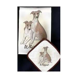  Whippet Dish Towel & Potholder