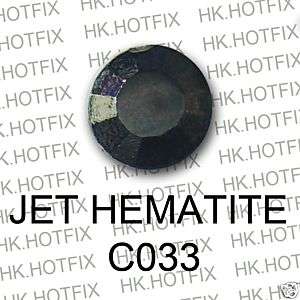 5mm 144, 20ss JET HEMATITE Iron on Hotfix Rhinestones  