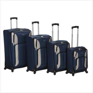 Rockland 4 Piece Impact Spinner Luggage Set in Black 675478155011 
