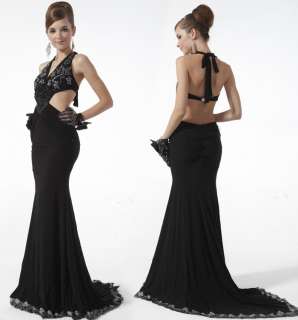 Beautiful V Neck Tailing Long Prom Party Gown Cocktail Dress/Bridal 