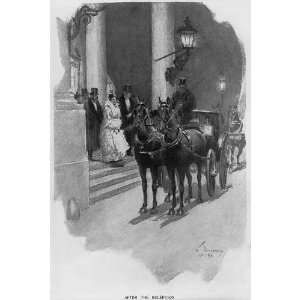  After Reception,formal dress,horse drawn carriage,1902 