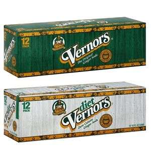 Vernors Ginger Soda   Regular or Diet (12 Pack Cans)  