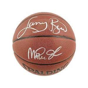   Larry Bird And Magic Johnson Autographed Spalding Basketball Sports