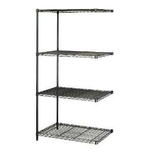 Industrial Wire Shelving to form a continuous shelving unit for corner 