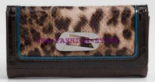 NWT GUESS LINDSEY ID WALLET CLUTCH LEOPARD TAGS TRIFOLD  