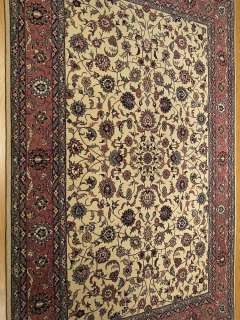 4x6 Handmade Beautiful Wool & Silk Persian Isfahan Rug  