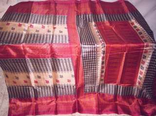 ART SILK Antique Vintage Sari Saree Fabric Material 4yd  