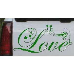Dark Green 22in X 45.3in    Love Swirl With Hearts Christian Car 