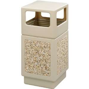  Canmeleon Trash Can with Stone Aggregate & Side Opening 