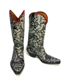 LIBERTY X ray Muertos Womens Cowboy Boot sz7.5 SO7 5102  