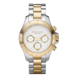 NEW* Michael Kors Womens Two tone Stainless Steel Chronograph Watch 