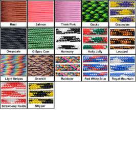 550 PARACORD PARACHUTE CORD MIL SPEC TYPE III 7 STRAND   10ft 25ft 