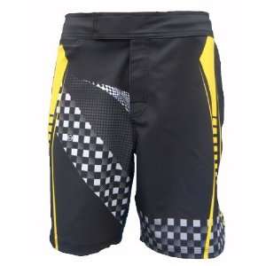  UN92 MC11 Men Crossfit Short Racer_Black/Yellow, 4 way 