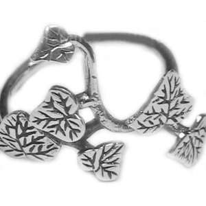 Sterling Silver Ivy Leaf Ring Size 8