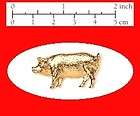 PIG HOG SOW SWINE GOLD PLATED FINE PEWTER PIN   BADGE  