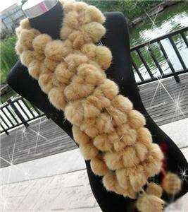 New Fashion Noble Genuine Rabbit Fur Scarf Shawl Wrap Christmas Gift 